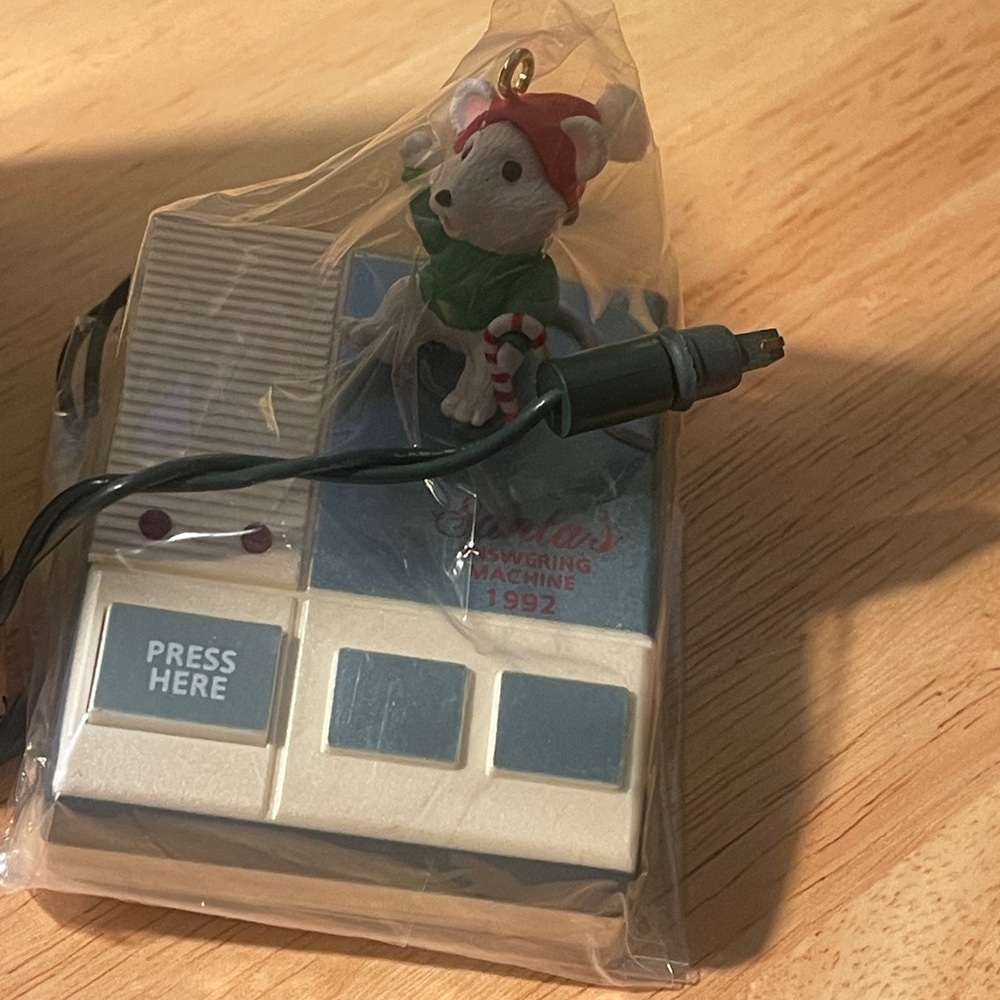 Vintage Electronic Game Ornament with White Dog Figure
